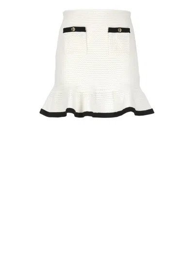 Self-portrait Crochet Skirt In White