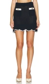 Self-portrait Crochet Mini Skirt In 藏青色