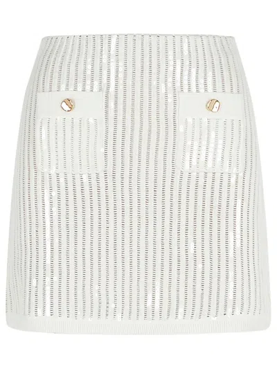 SELF-PORTRAIT SELF-PORTRAIT CROCHET' WHITE COTTON BLEND SKIRT