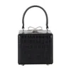 Self-portrait Croco Micro Handbag In Black
