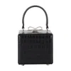 Self-portrait Croco Micro Handbag In Black
