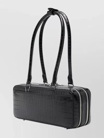 Self-portrait Crocodile Effect Shoulder Bag With Double Handles
