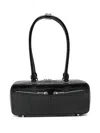 Self-portrait Crocodile-effect Zip-top Shoulder Bag In Black