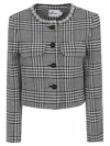 Self-portrait Multicolour Polyester Wool Jackets In Gray