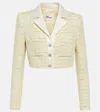 Self-portrait Self Portrait Boucle Cropped Jacket In Yellow