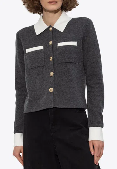 SELF-PORTRAIT BUTTONED CARDIGAN - GREY
