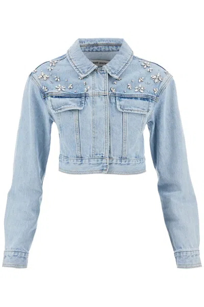 SELF-PORTRAIT CROPPED DENIM JACKET FOR WOMEN