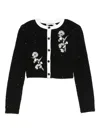 Self-portrait Cropped Fited Jacket In Black