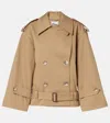 Self-portrait Beige Gabardine Trench Jacket In Neutral