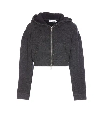 SELF-PORTRAIT CROPPED KNIT HOODIE