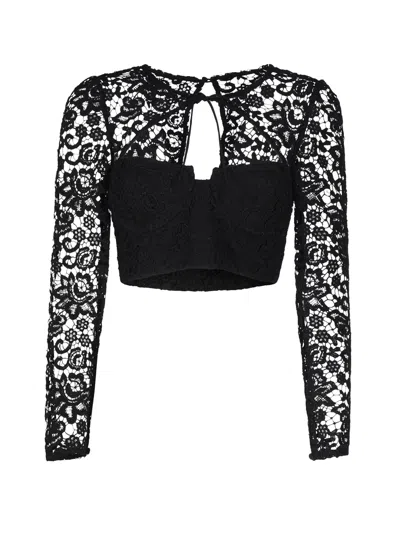 SELF-PORTRAIT CROPPED LACE TOP