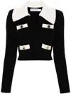 Self-portrait Front Slip Pocket Cropped Jumper In 黑色