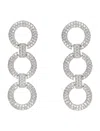 Self-portrait Crystal 3 Link Earring In Gray