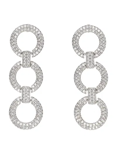 Self-portrait Crystal 3 Link Earring In Gray
