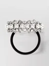 Self-portrait Multi Crystal Hair Accessories Silver In Black