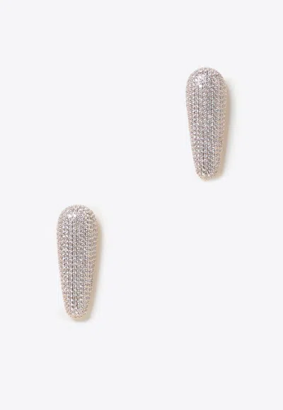 Self-portrait Crystal Bar Earrings In Gold