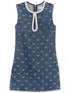 Self-portrait Denim Dress With Applications In Blue