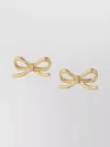 Self-portrait Crystal Bow Design Stud Earrings In Gold