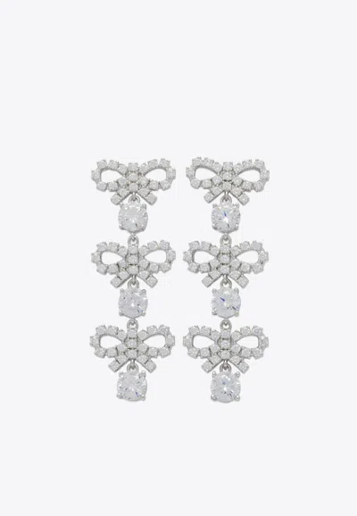 SELF-PORTRAIT CRYSTAL BOW DROP EARRINGS