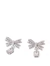 Self-portrait Crystal Bow Drop Earrings In Silver