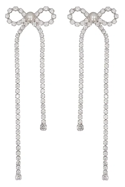 Self-portrait Crystal Bow Droplet In Silver