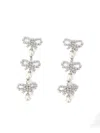 Self-portrait Crystal Bow Earrings In Metallic