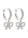 Self-portrait Crystal Bow Hoop Earrings In Metallic