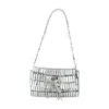 Self-portrait Crystal Bow Mini Shoulder Bag - Metal - Silver In White