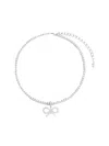 Self-portrait Silver Crystal Tennis Necklace