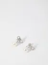Self-portrait Crystal Bow Pearl Earrings