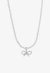 Self-portrait Crystal Bow Pendant Tennis Necklace In Black