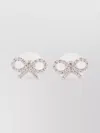 Self-portrait Micro Crystal Bow Earrings
