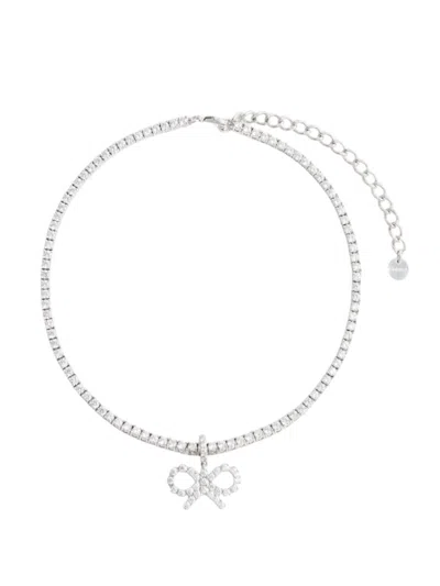 SELF-PORTRAIT SELF-PORTRAIT CRYSTAL BOW TENNIS NECKLACE
