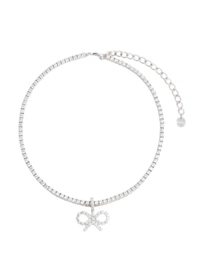 SELF-PORTRAIT CRYSTAL BOW TENNIS NECKLACE