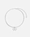 Self-portrait Crystal Bow Tennis Necklace In Metallic