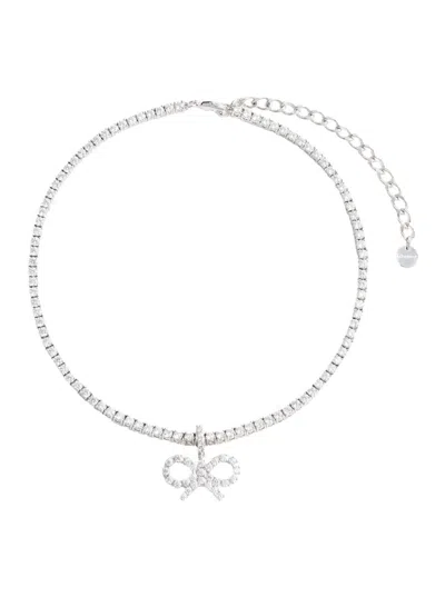 Self-portrait Crystal Bow Tennis Necklace