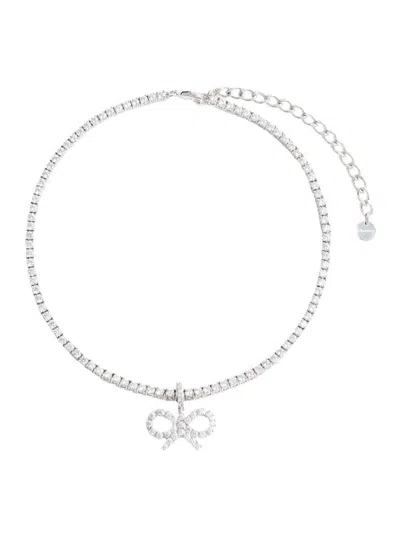 Self-portrait Crystal Bow Tennis Necklace