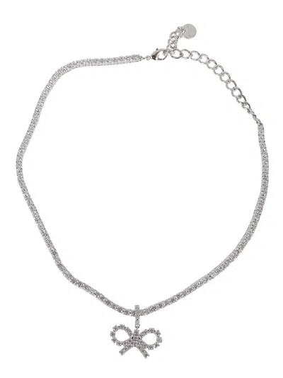 Self-portrait Crystal Bow Tennis Necklace