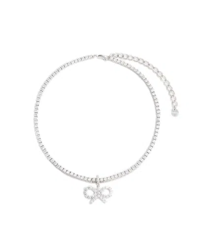 SELF-PORTRAIT CRYSTAL BOW TENNIS NECKLACE