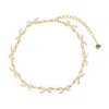 Self-portrait Crystal Bows Necklace In Gold