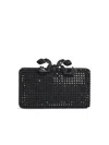 Shop Self-portrait 'crystal Box' Black Polyester Clutch