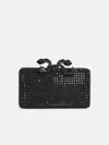 Self-portrait 'crystal Box' Black Polyester Clutch In Black