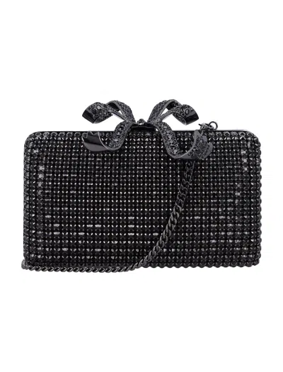 Self-portrait Crystal Box Clutch In Black