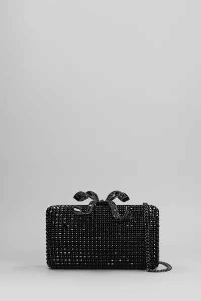 Self-portrait Crystal Box Clutch Clutch In Black Polyester