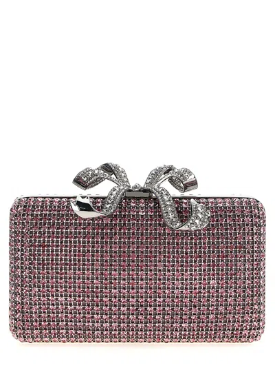 Self-portrait Crystal Box Clutch In Pink