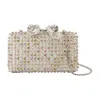 Self-portrait Crystal-embellished Bow-detail Clutch In White