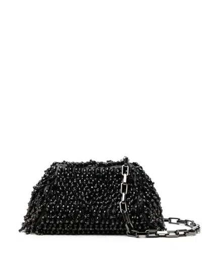 Self-portrait Crystal Clutch In Black