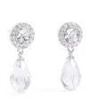 Self-portrait Crystal Drop Earrings In Metallic