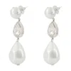 Self-portrait Crystal Droplet Earrings In Metallic