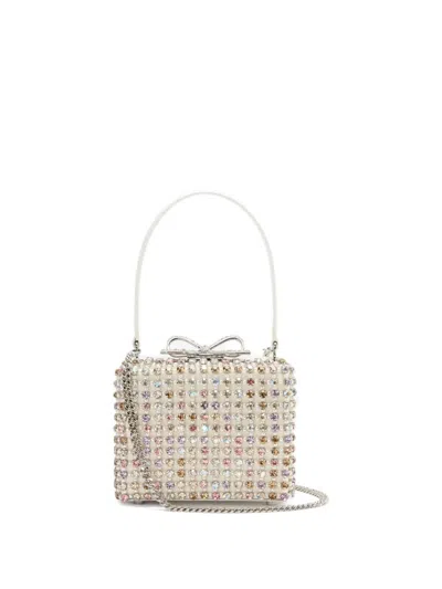 Self-portrait Crystal-embellished Bow Bag In White